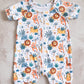 Short Zippy Romper- Safari Animals