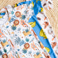 Short Zippy Romper- Safari Animals