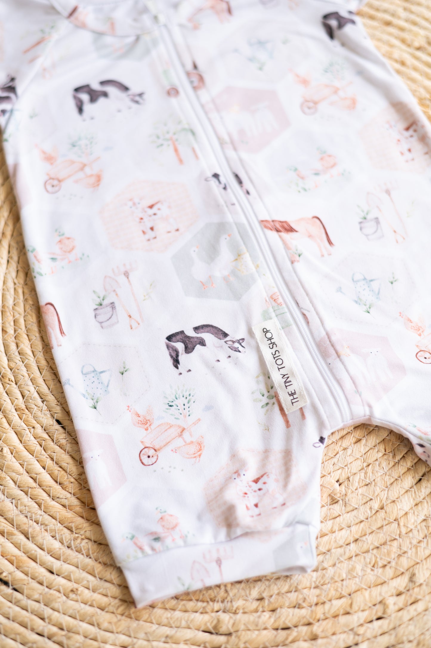 Short Zippy Romper- Animal Farm