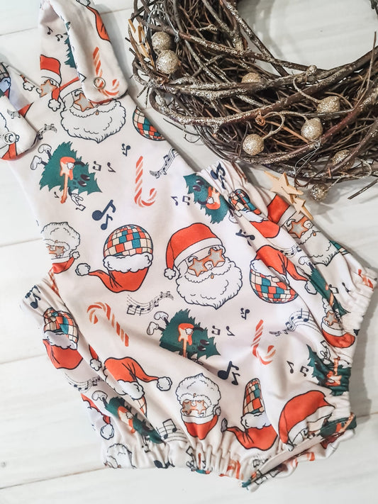 Christmas Romper- Disco Santa