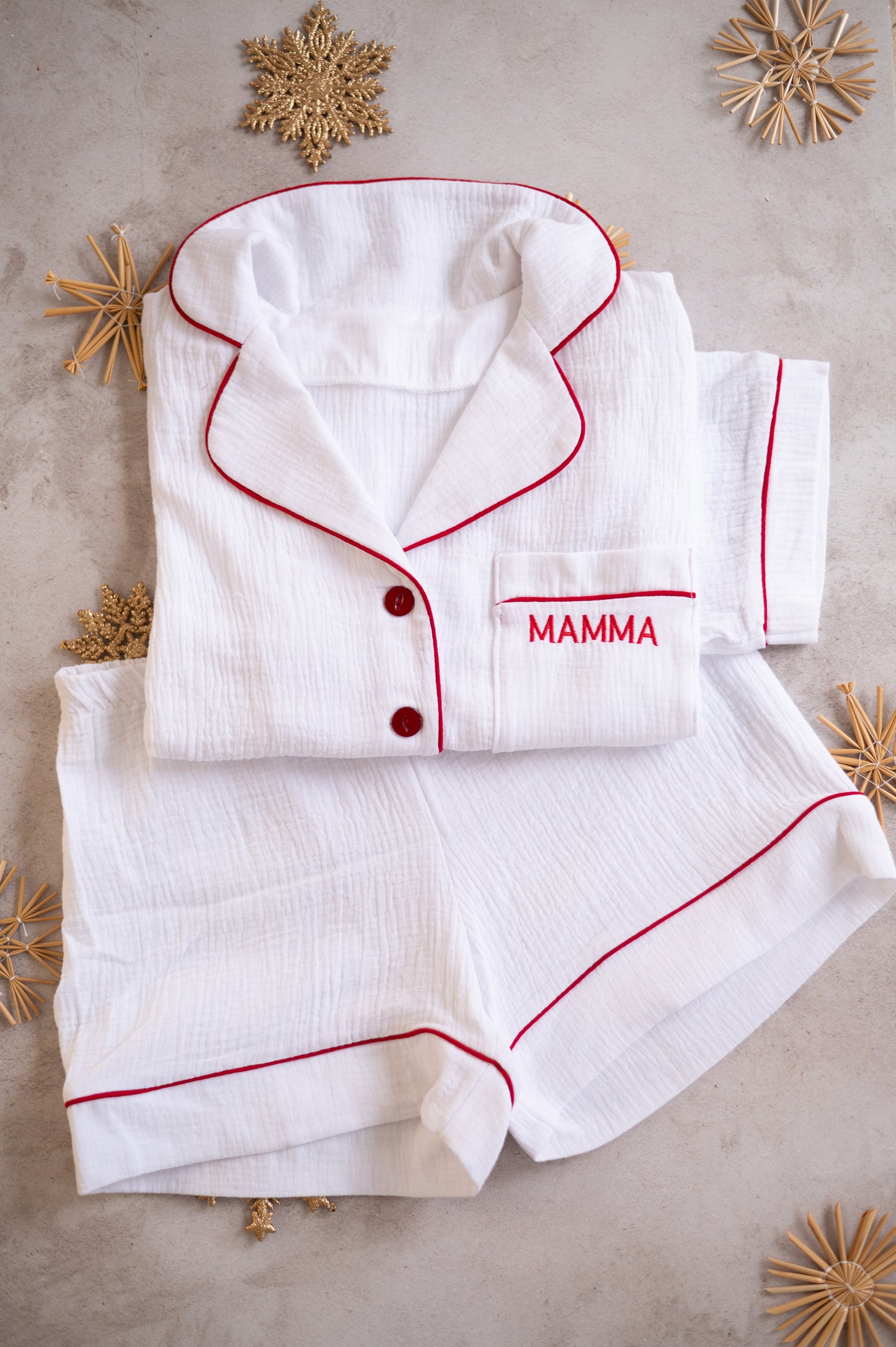 Ladies Matching Christmas PJs- Muslin Set with Personalisation