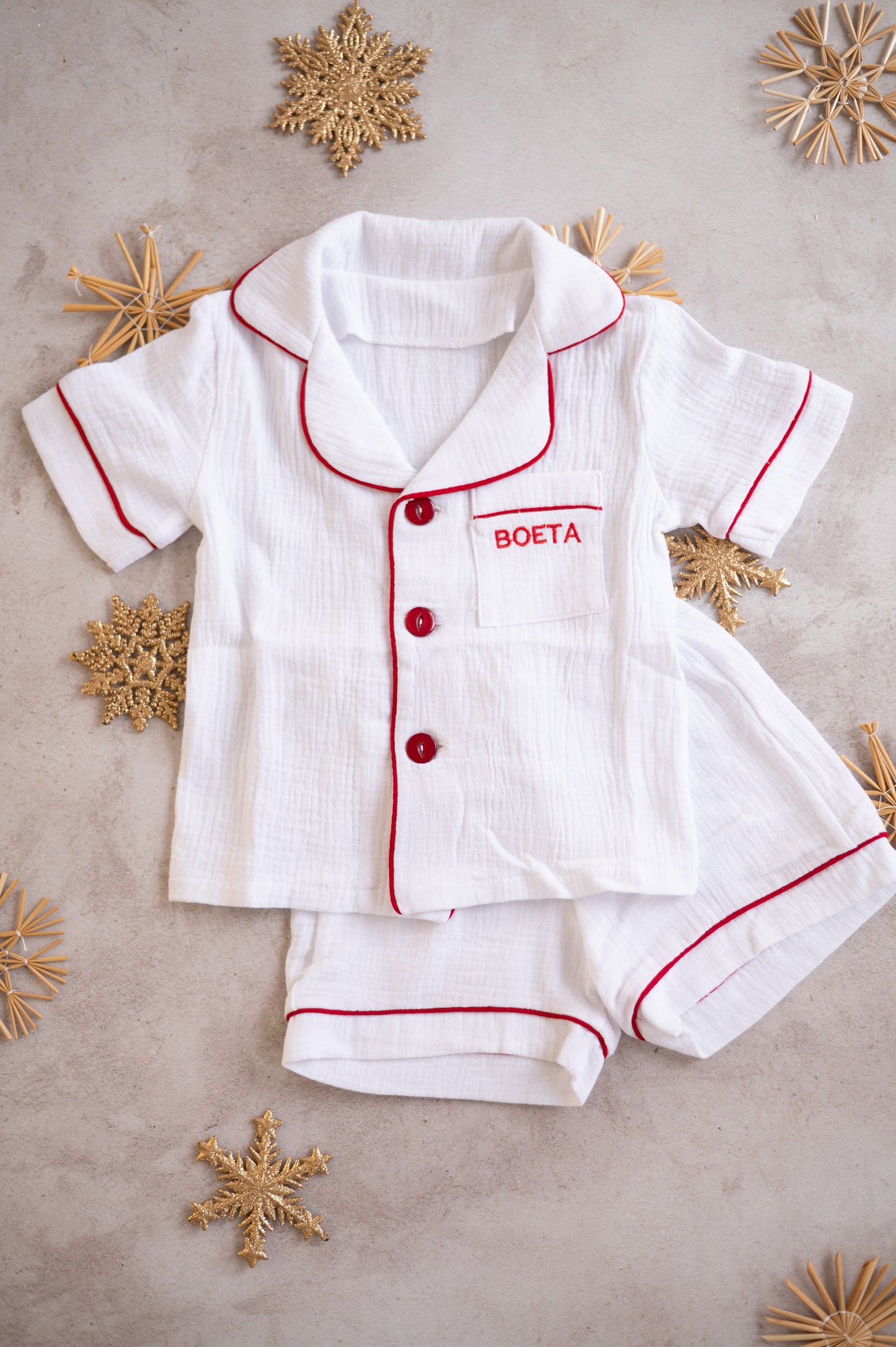Kids Matching Christmas PJs- Muslin with personalisation