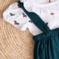 Embroidered Holly Suspender Set