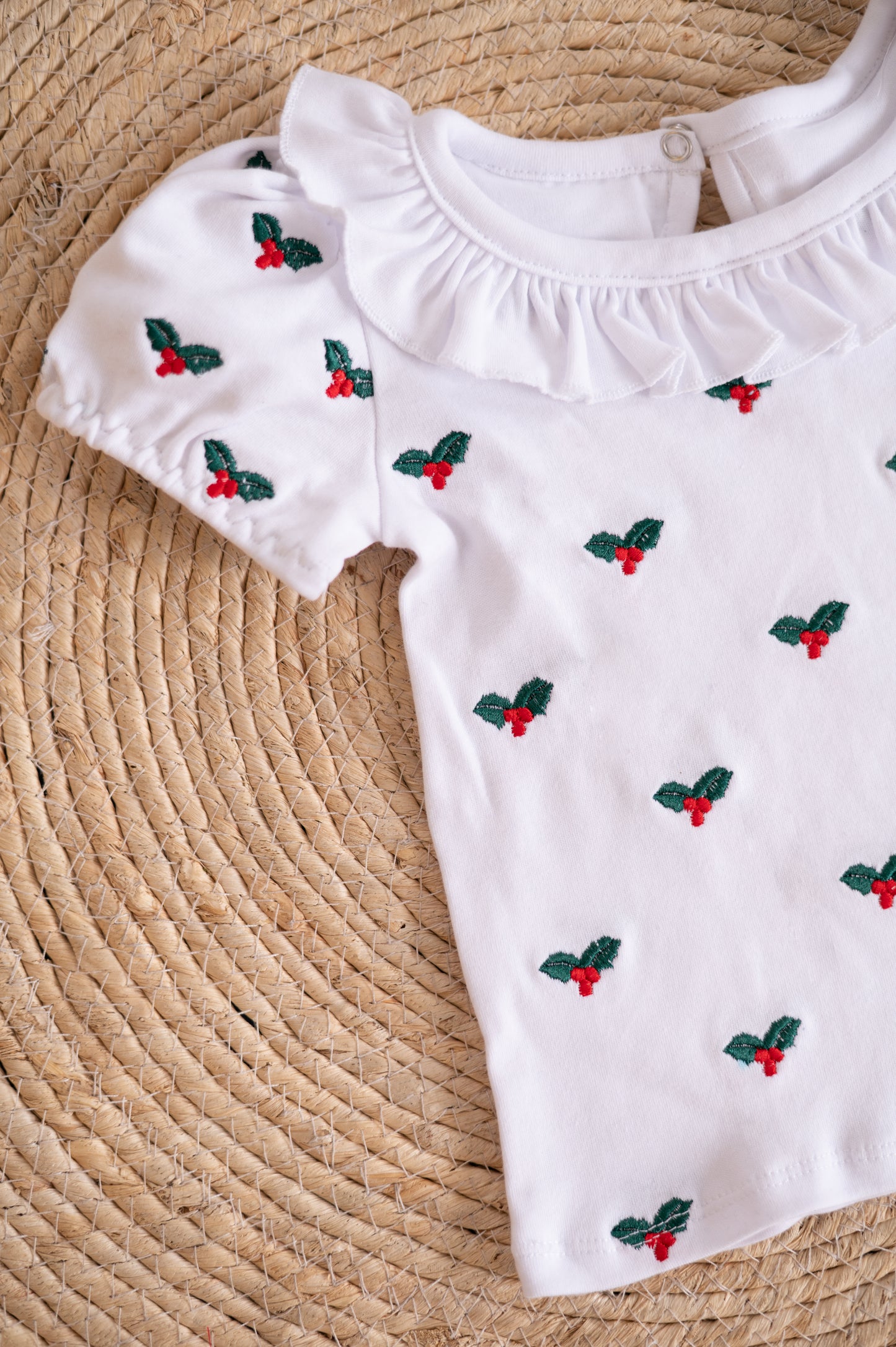Embroidered Holly Suspender Set