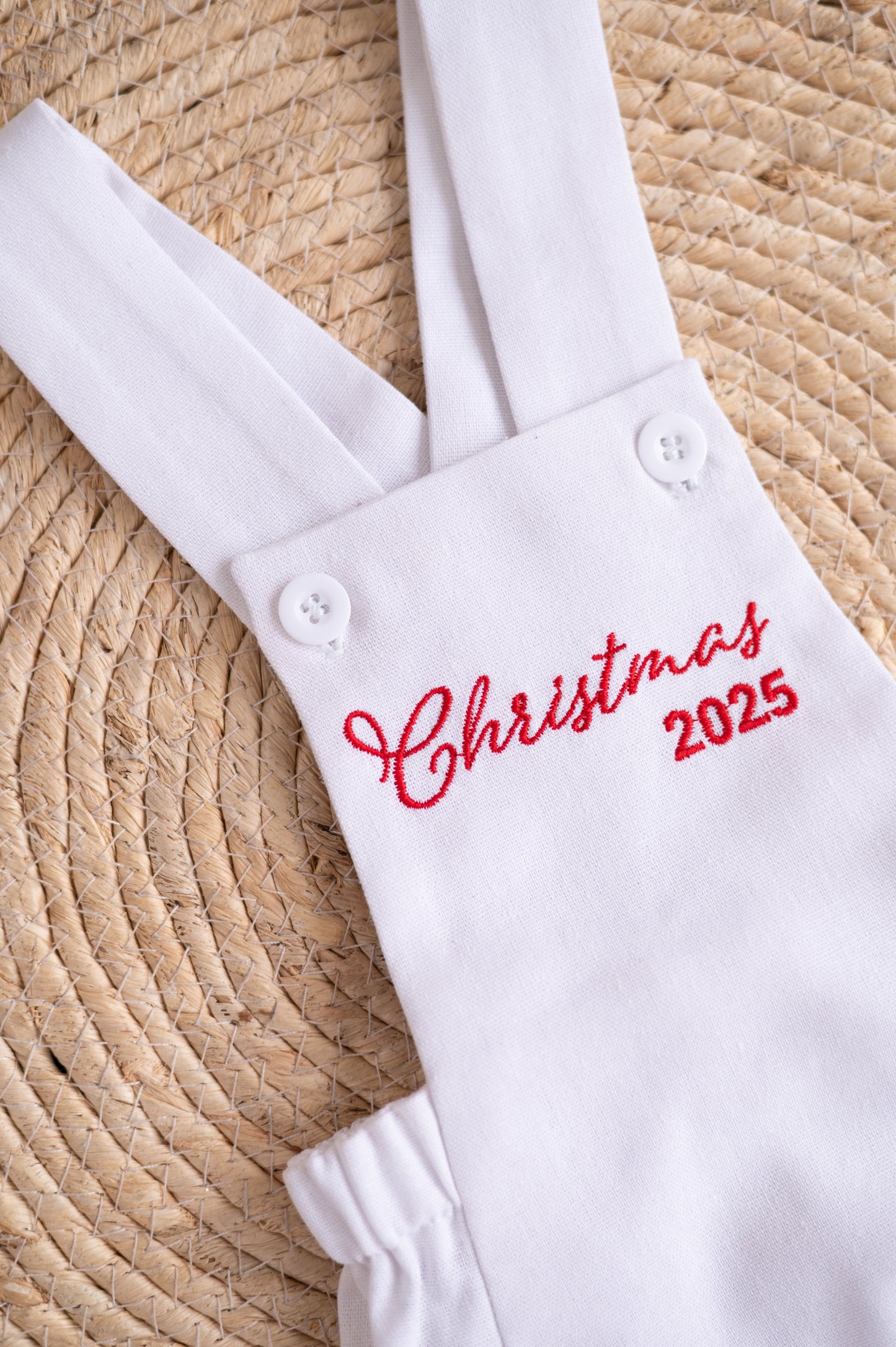 Classic Christmas romper with personalised embroidery