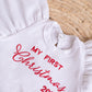 Swan romper with personalised embroidery