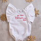 Swan romper with personalised embroidery