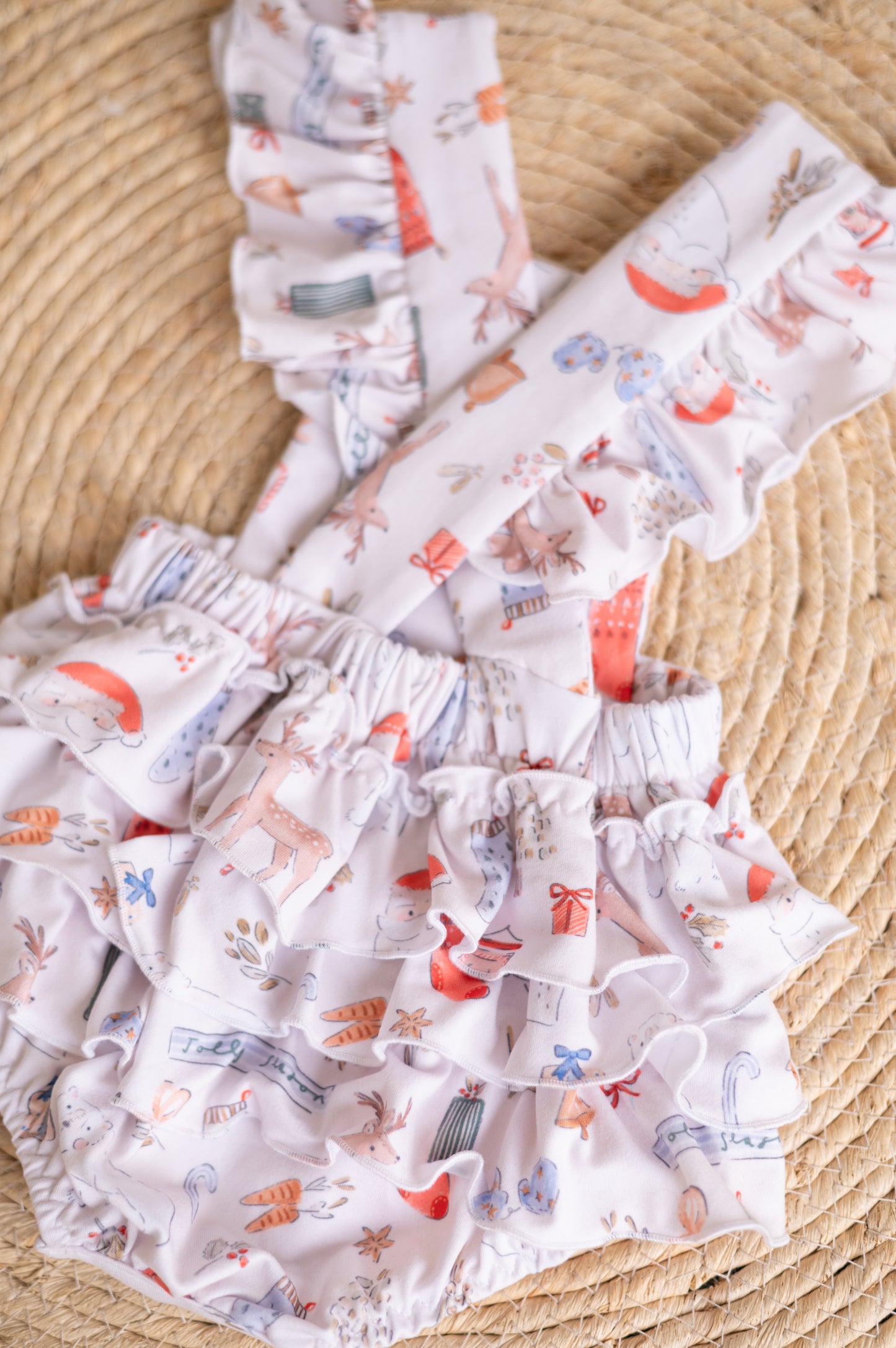 Frilly Christmas romper- Jolly Season