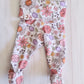 Fold over Leggings with Footies- Retro Flowers