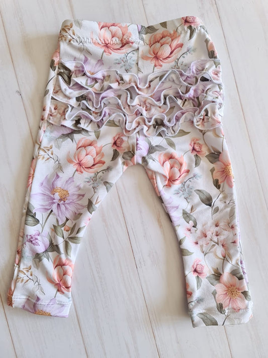 Leggings with Frilly detail- Plush Petals