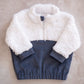 Cozy Sweater- Blue Corduroy and Sherpa Fleece