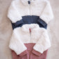 Cozy Sweater- Blue Corduroy and Sherpa Fleece