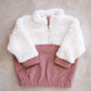 Cozy Sweater- Dusty Pink Corduroy & Sherpa Fleece