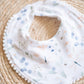 Round Bib- Dragonfly and Flowere