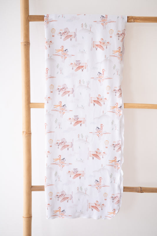 Swaddle Blanket 2 piece set- Up and Away