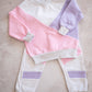 Color Block Sweater- Pink, Lilac and Grey