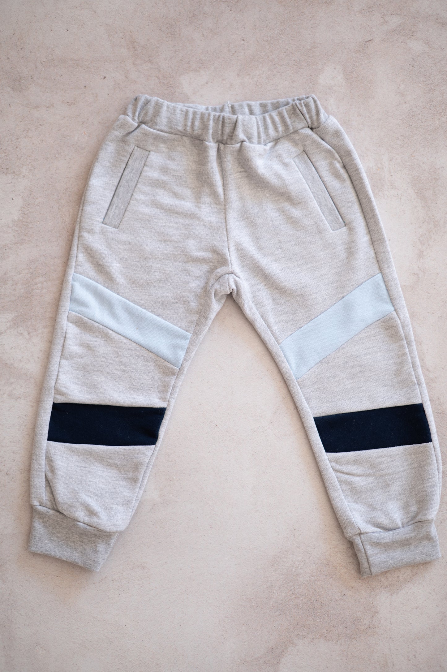 Color Block Tracksuit set- Navy, Light blue and Grey