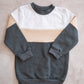 Color block Tracksuit set- Charcoal, Stone & Grey Melange
