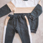 Color block Tracksuit set- Charcoal, Stone & Grey Melange