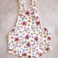 Overall Romper- Floral Duchshund