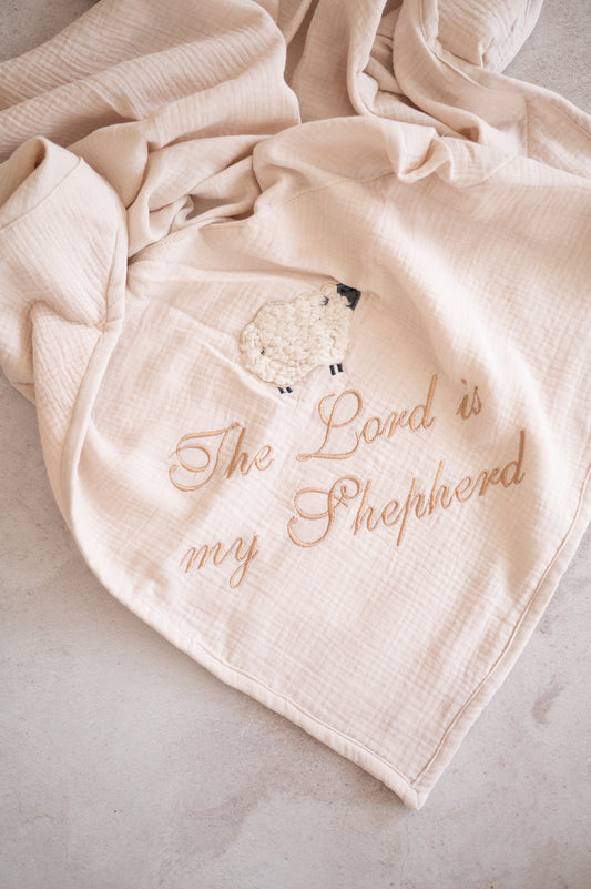 Sheep Aplique Muslin blanket (only)