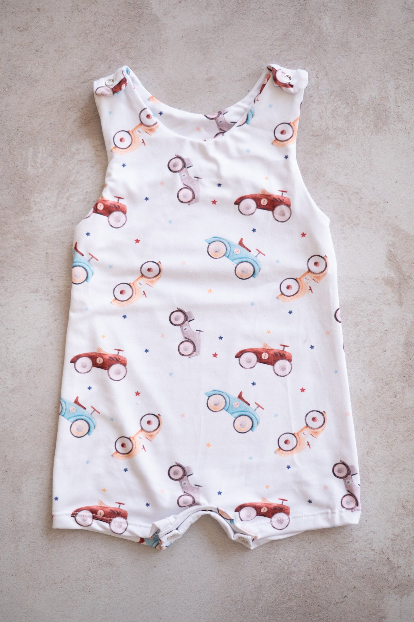 Summer Romper- Vintage Cars
