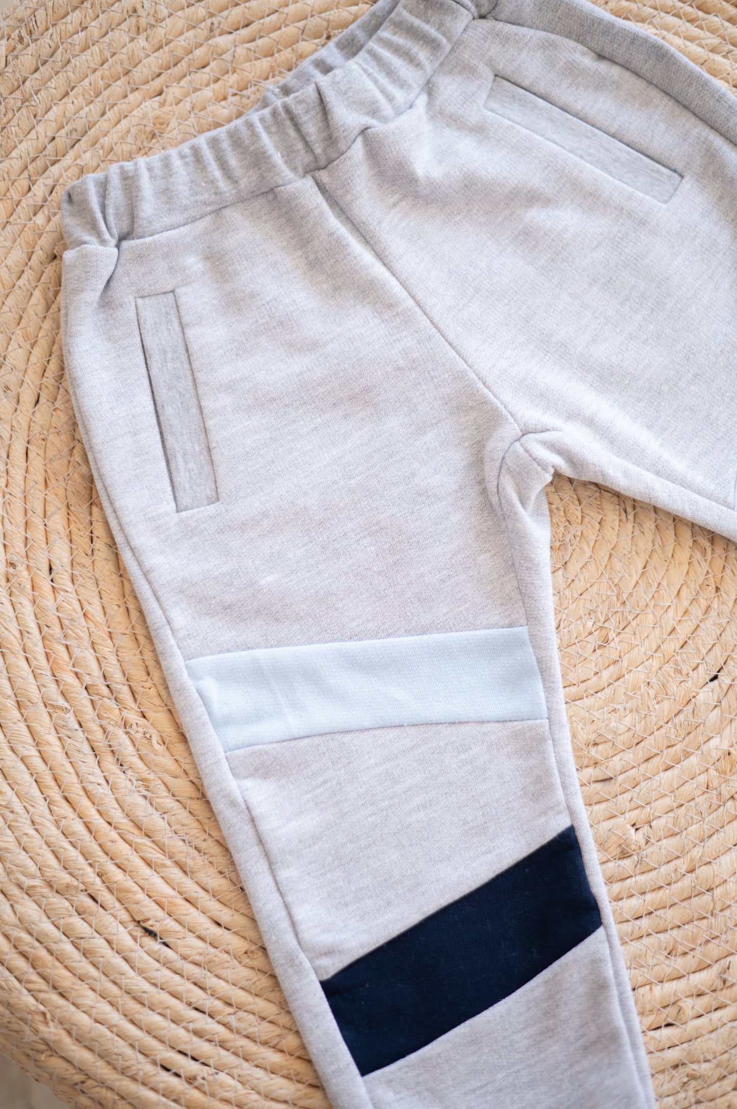 Color Block Tracksuit set- Navy, Light blue and Grey