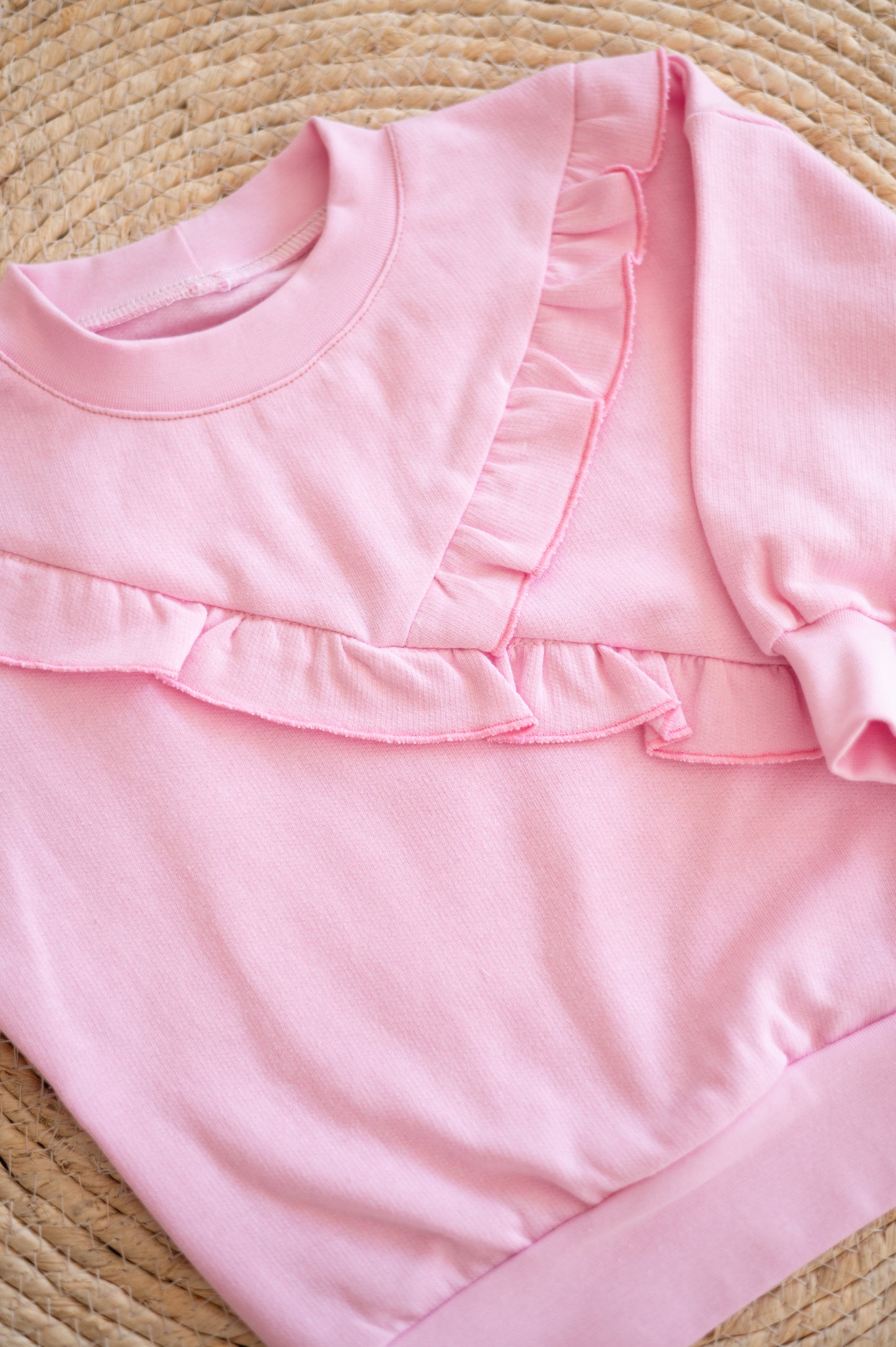 Frilly Sweater- Pastel Pink