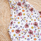 Overall Romper- Floral Duchshund