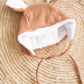Bear Bonnet Hat- Chocolate Rib