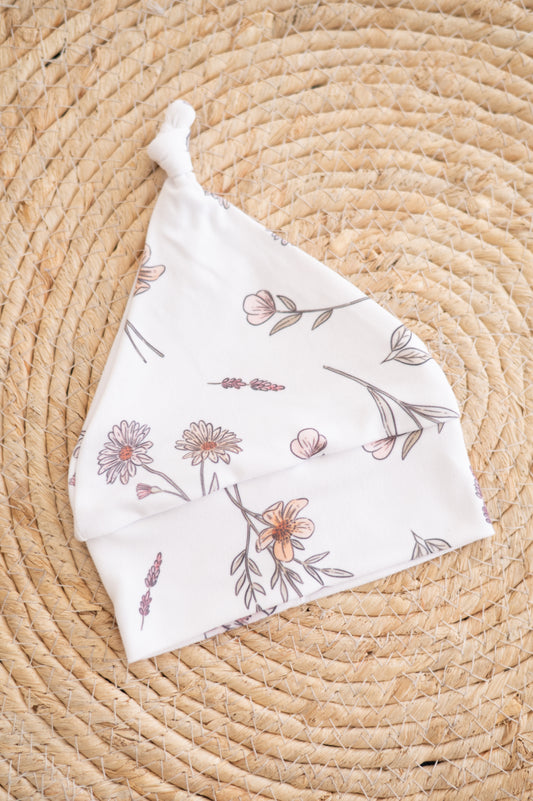 Tie Knot Beanie- Field Flowers