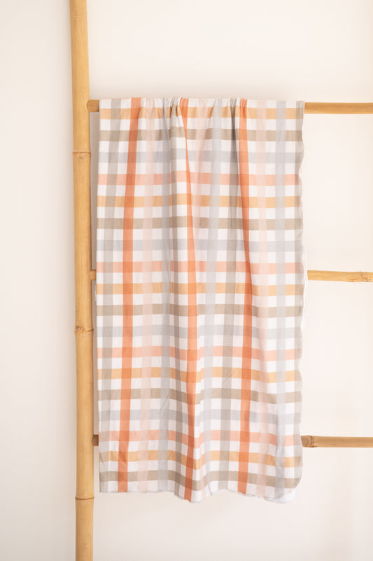 Swaddle Set- Checkered Rust