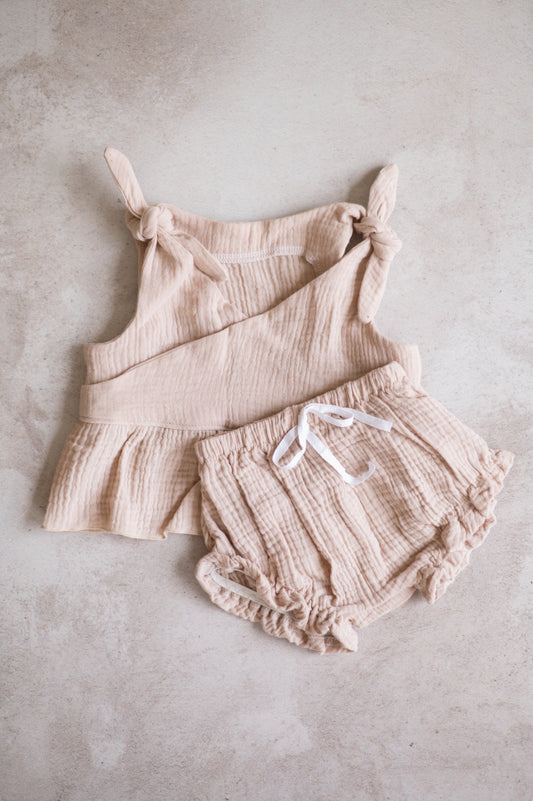 Tie knot summer set-Beige