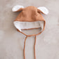 Bear Bonnet Hat- Chocolate Rib