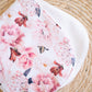 Burp Cloth- Pink and White Peonies (with absorbent toweling)