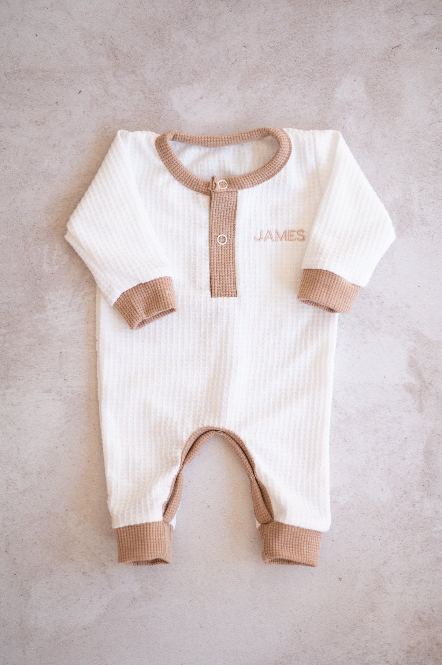 Henley Romper- Milk and Mocha