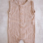 Hunter Romper- Brown and White Stripes