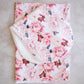 Burp Cloth- Pink and White Peonies (with absorbent toweling)