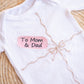 Embroidered "gift" onesie