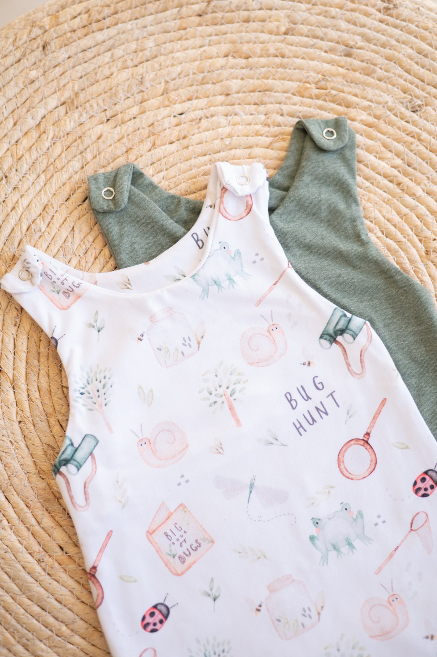 Summer Rompers- Olive Melange