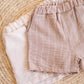 Boys Linen Set-Brown and White Stripes