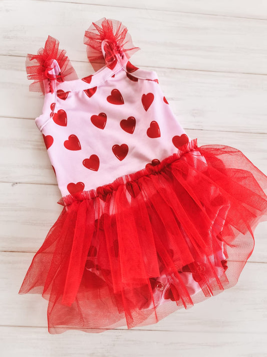 Tulle Romper- Hearts