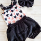 Girls 3 piece set- Black & Pink Hearts