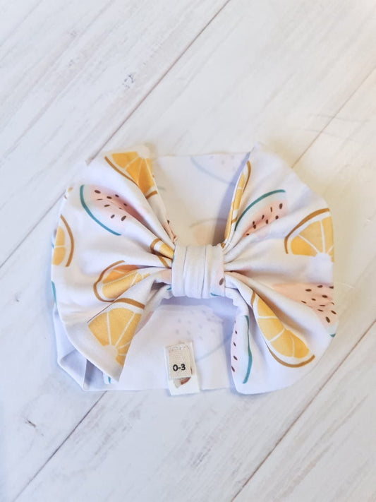 Big Bow Headband- Watermelon and Orange