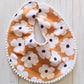 Girls Round Bib- Retro Daisies