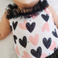 Girls 3 piece set- Black & Pink Hearts