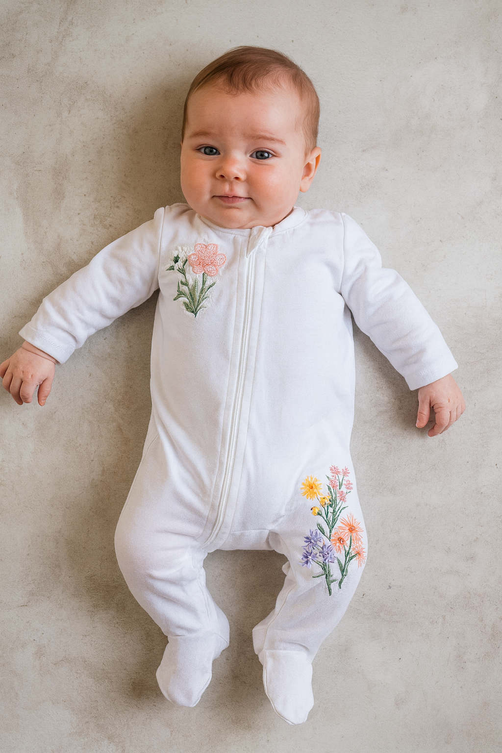 Embroidered Floral Zippy