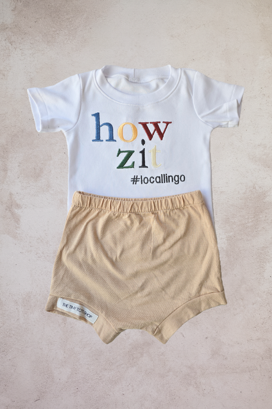 Howzit Embroidered T shirt (only)