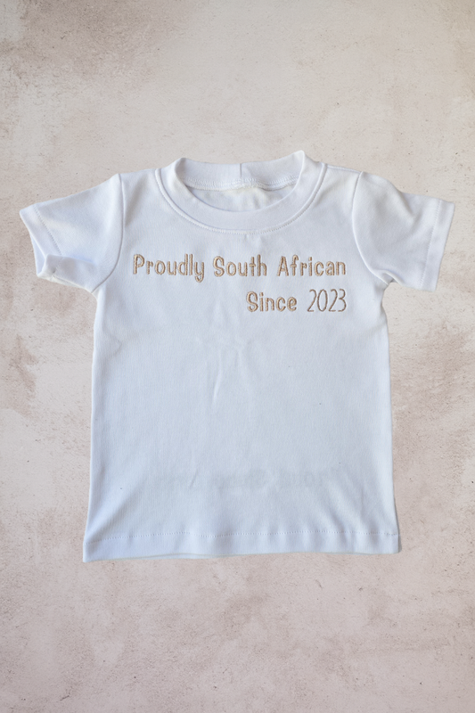 Personalized Proudly South African since... T shirt (only)