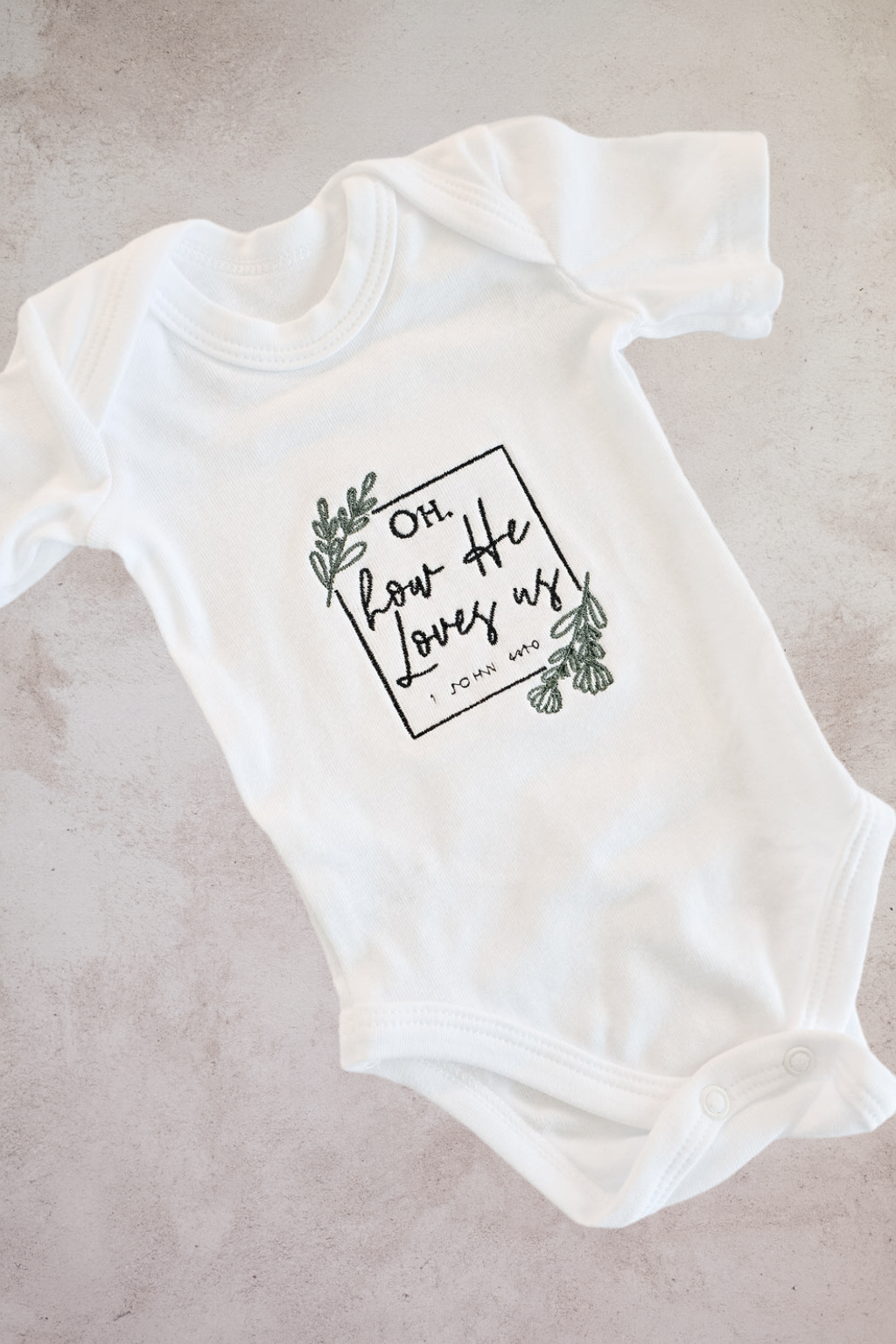 How He loves us- Embroidered Bodysuit